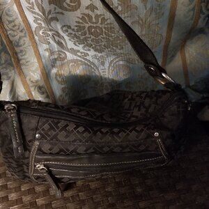Tommy Hilfiger Stylish Black Monogram Shoulder Bag